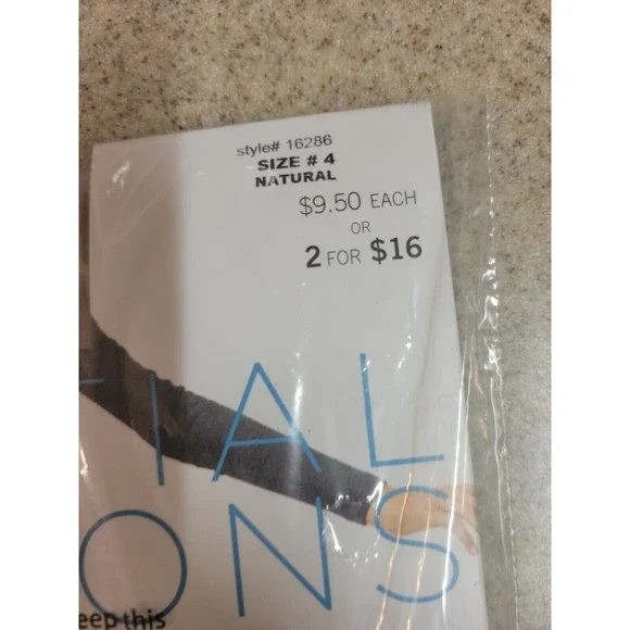 VTG Hue Essential Solutions Control Natural Pantyhose 5992N & 16286 SZ 4 NIP - Picture 5 of 11